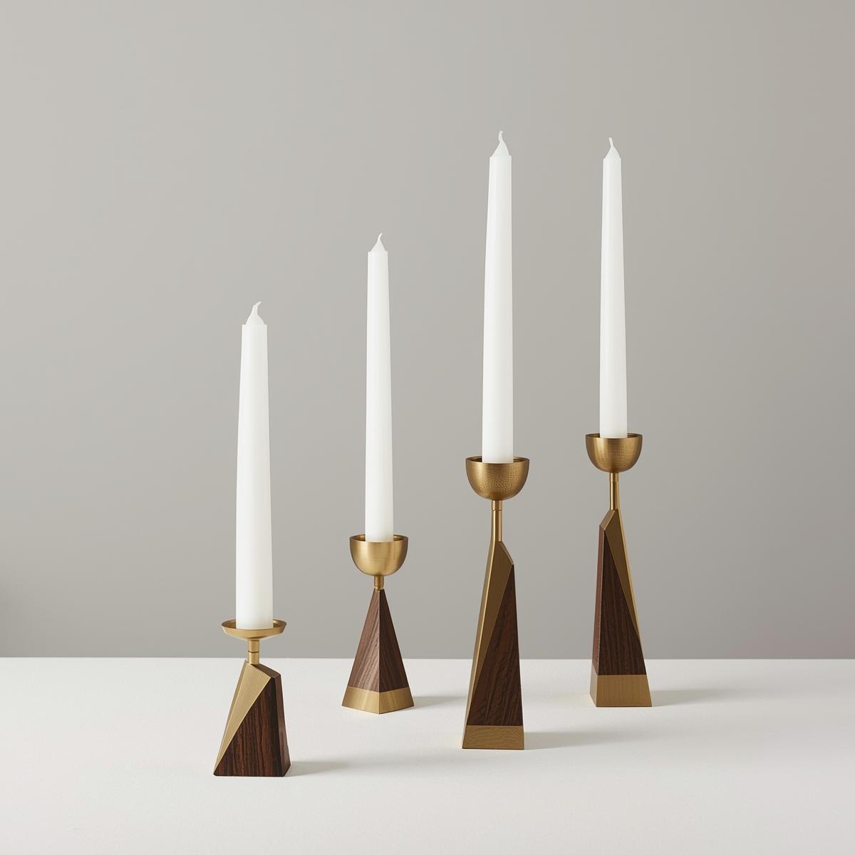 Kerzenhalter "Wood" (4er-Set)